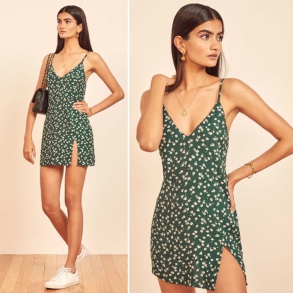 Reformation Marlowe dress in color annnette